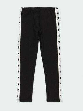Kids Black Star-Striped Leggings